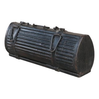 Antique Iron Gun Case 27" Large Storage Box | Rustic Vintage Metal Chest | Indian Royal Family Collectible | Mancave Decor Father's Day Gift For Sale