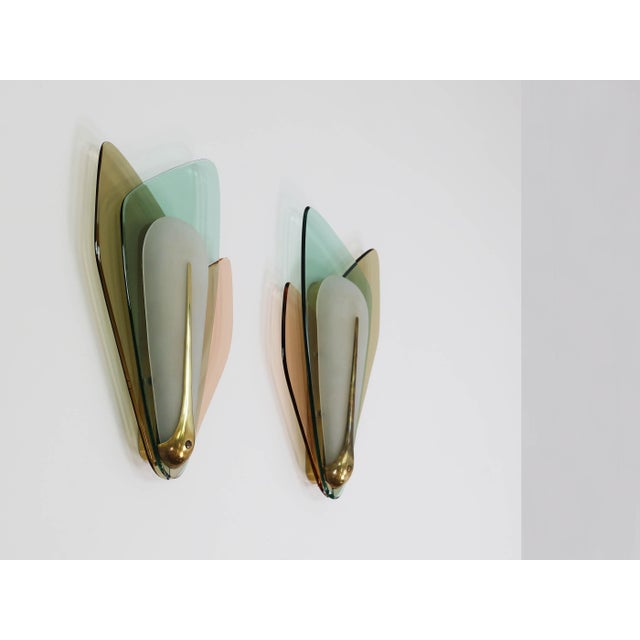 Large Wall Sconces by Max Ingrand for Fontana Arte, Italy, 1955, Set of 2, in Very Good conditions. Designed 1950 to 1959...