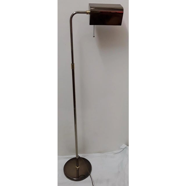Goldenrod Height-Adjustable Floor Lamp with Swiveling Reflector Screen, 1980s For Sale - Image 8 of 10