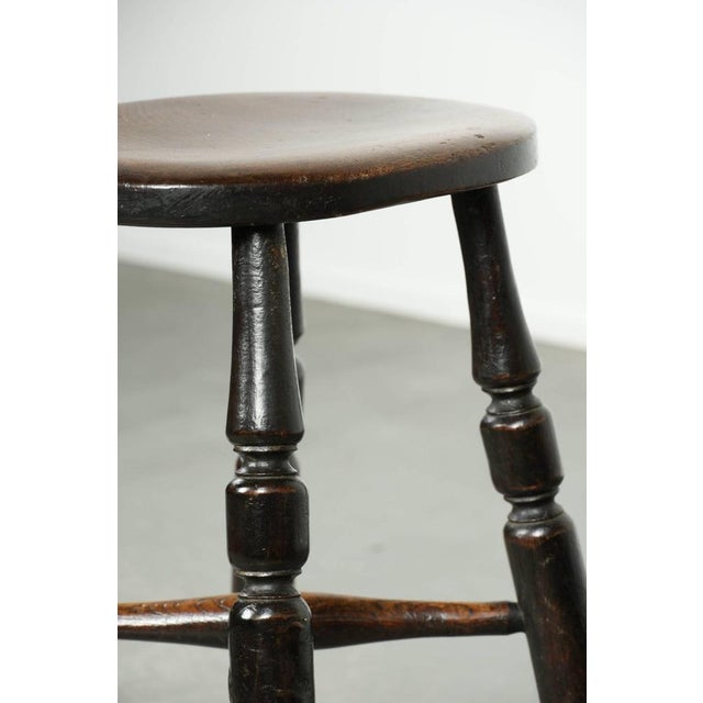 Antique English Windsor Stool, 1800s For Sale - Image 11 of 12