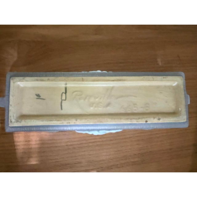 Vintage Roseville Pottery “Gardenia” Window Box Planter, Green, Shape 668-8 For Sale In Columbus - Image 6 of 6