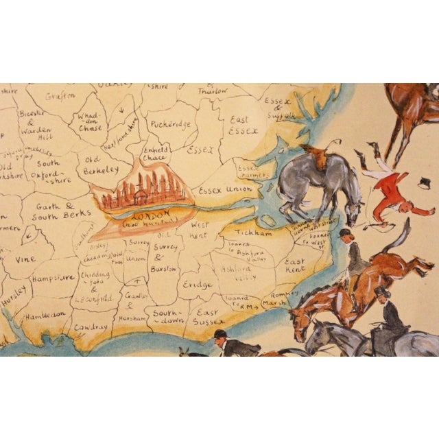 Mid 20th Century Hunting Counties of England, Scotland & Wales Map by b.c. Moore For Sale - Image 5 of 6