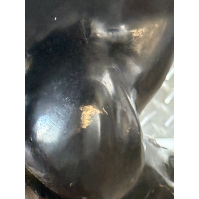 Black Life Size Bronze Panther on Tree Limb For Sale - Image 8 of 8