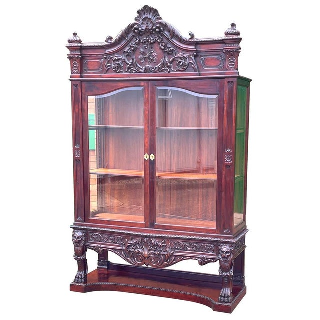 19th Century Mahogany Display Cabinet, 1880s For Sale - Image 15 of 15