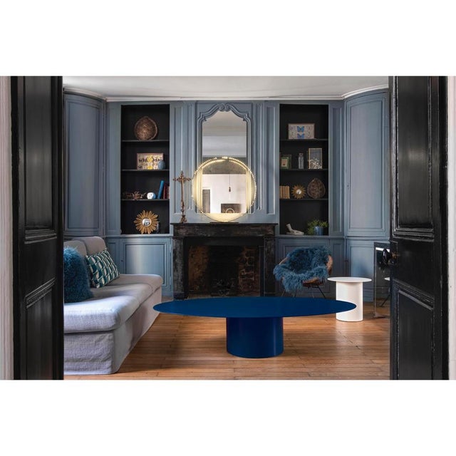 Contemporary Bohemian Low Basse Oval Metal Table by Laurence Du Tilly For Sale - Image 3 of 8