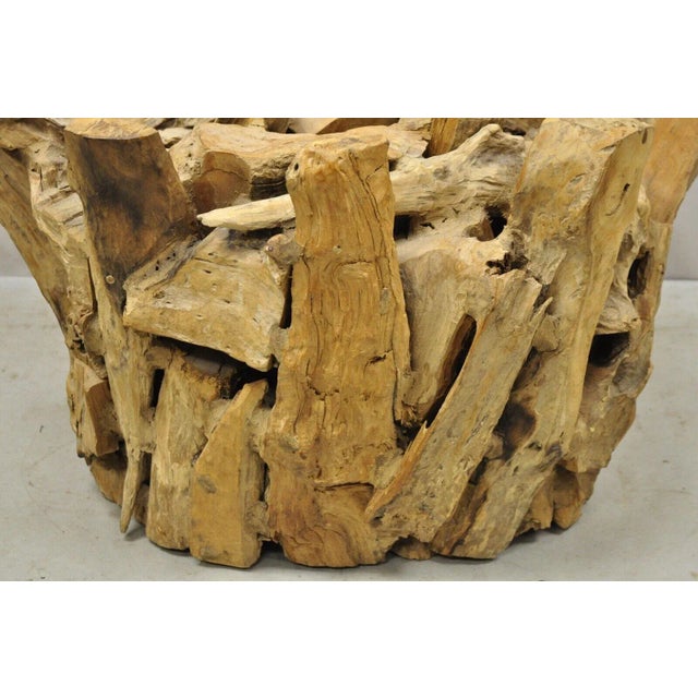 Mid 20th Century Vintage Teak Wood Root Driftwood Natural Coffee Table Pedestal Base For Sale - Image 9 of 12