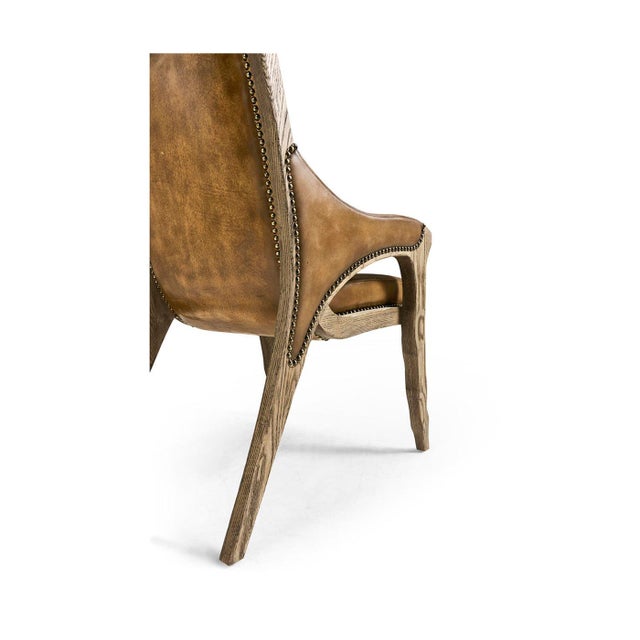 Rustic Western Leather Armchair For Sale - Image 9 of 9