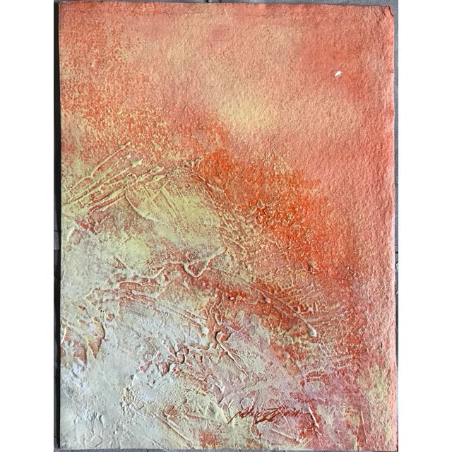 Patricia Zippin "The Sun" 1980s Mixed Media 11.25"x 15" For Sale - Image 4 of 5