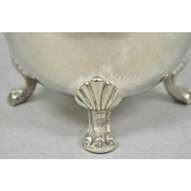 Late 20th Century Vintage Victorian Style Silver Plated Bulbous Footed Lemonade Water Pitcher For Sale - Image 5 of 11