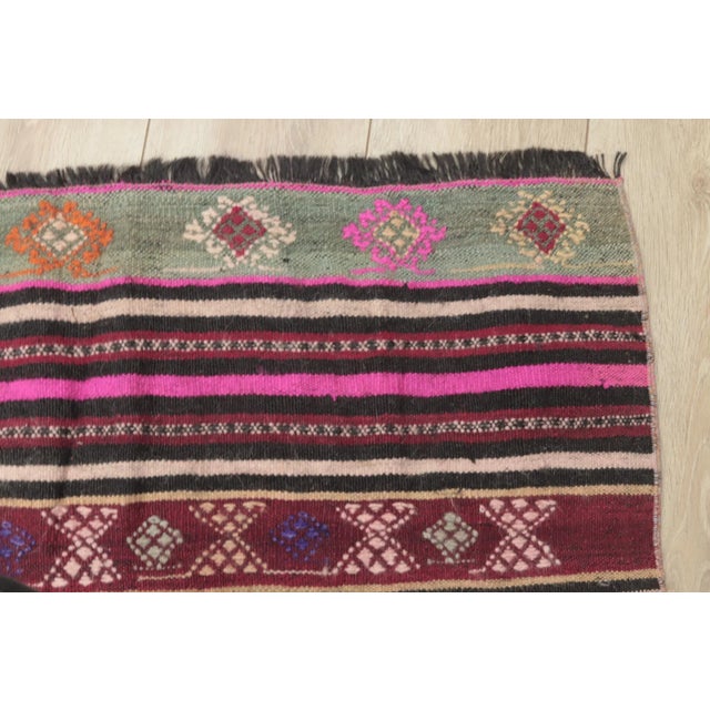 1990s 1990s Traditional Pink Striped Rug For Sale - Image 5 of 11