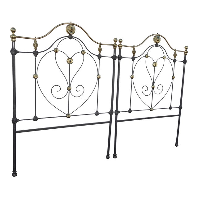 Spanish Style Twin Headboards Gray & Gold Use as a Queen Headboard a