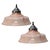 Pink French Green Marble Patern Glass Pendant Lamps, 1920s, Set of 2 For Sale - Image 8 of 8