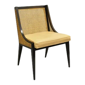 Mid 20th Century Vintage Harvey Probber Style Mid Century Modern Ebonized Cane Hiprest Side Chair