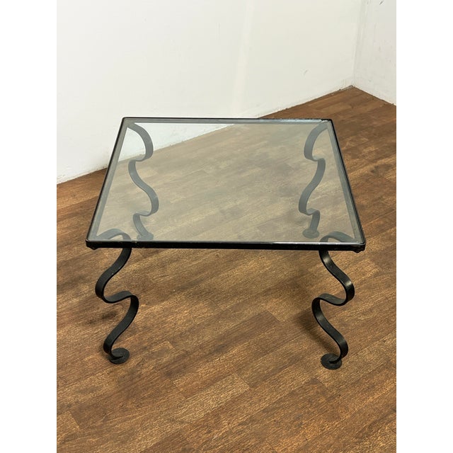 Black C. 1950s Iron and Glass "Ondulation" Side Tables For Sale - Image 8 of 10