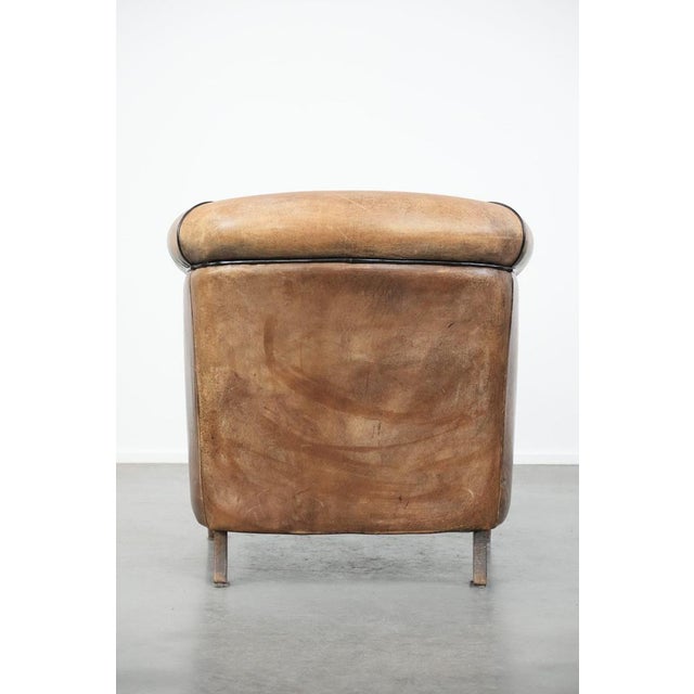 Vintage Club Chair in Sheepskin Leather For Sale - Image 4 of 14
