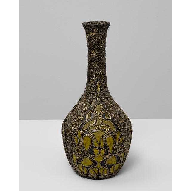 20th Century Belgian Ceramic Vase With Ornate Details For Sale - Image 4 of 18