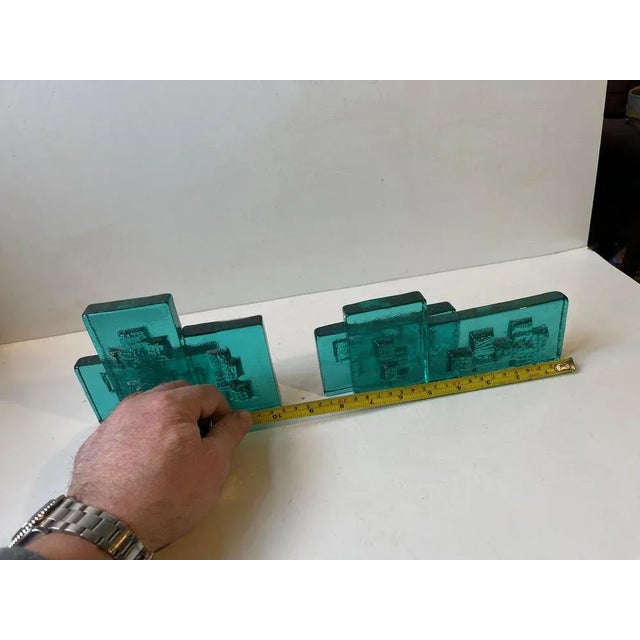 Mid-Century Tea Light Candleholders in Blue Glass, 1970s, Set of 2 For Sale - Image 6 of 9