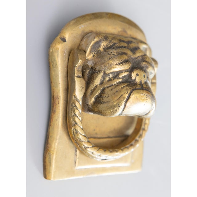 19th Century English Brass Bulldog Door Knocker For Sale - Image 4 of 6