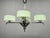 Original Art Deco chandelier produced in Czechoslovakia during the 1930s. Featuring four beautifully preserved light green...