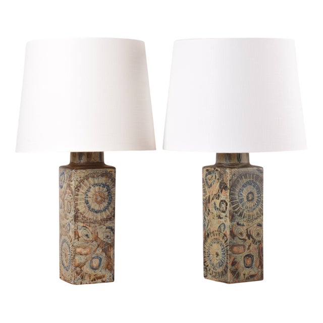 Modern Danish Baca Table Lamps by Nils Thorsson for Royal Copenhagen, 1970s, Set of 2 For Sale