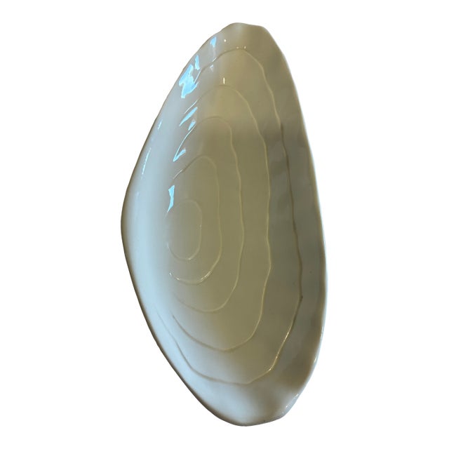 Vintage Este Ceramiche Italy Sculptural White Oyster Dish For Sale