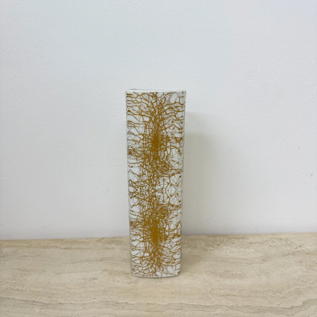 Art Porcelain Vase with Abstract Gold Pattern from Heinrich & Co. Selb Bavaria, Germany, 1970s For Sale - Image 4 of 6