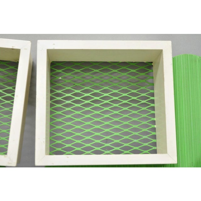 Vintage Mid Century Modern Green Theater Mask Shadowbox Wall Pocket Shelf - Pair For Sale - Image 10 of 17