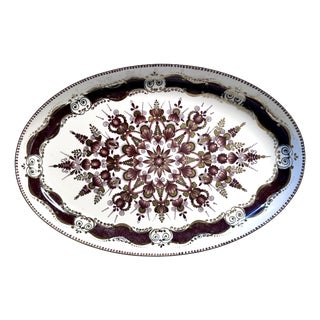Enamel Tray with Screen-Printed Floral Decoration from Arta, Austria, 1960s For Sale