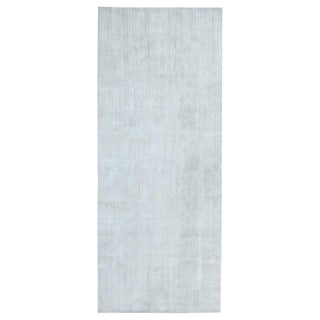 Contemporary Solid White, Beige and Grey Handmade Wool Rug by Doris Leslie Blau For Sale