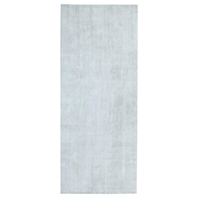 Contemporary Solid White, Beige and Grey Handmade Wool Rug by Doris Leslie Blau For Sale