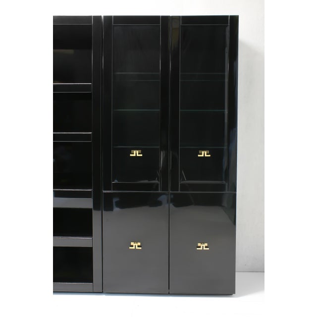 High Gloss Wall Cabinet with Bar by Guy Lefevre for Maison Jansen, 1970s, Set of 3 For Sale - Image 13 of 18