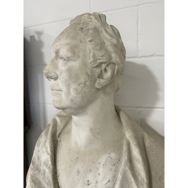 Antique White 19th Century English Marble Bust For Sale - Image 8 of 11