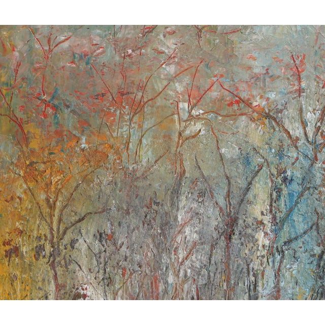 Abstract Expressionism Forest, Naomi Blum Mixed Media on Canvas, Signed Lower Left For Sale - Image 3 of 4