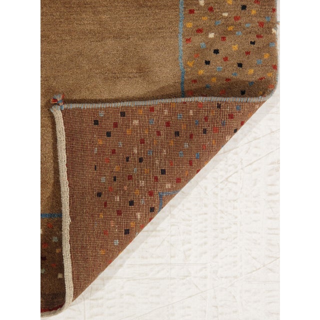 1980s Hand-Knotted Persian Tribal Gabbeh Rug 7'7" X 10'6" For Sale - Image 5 of 6