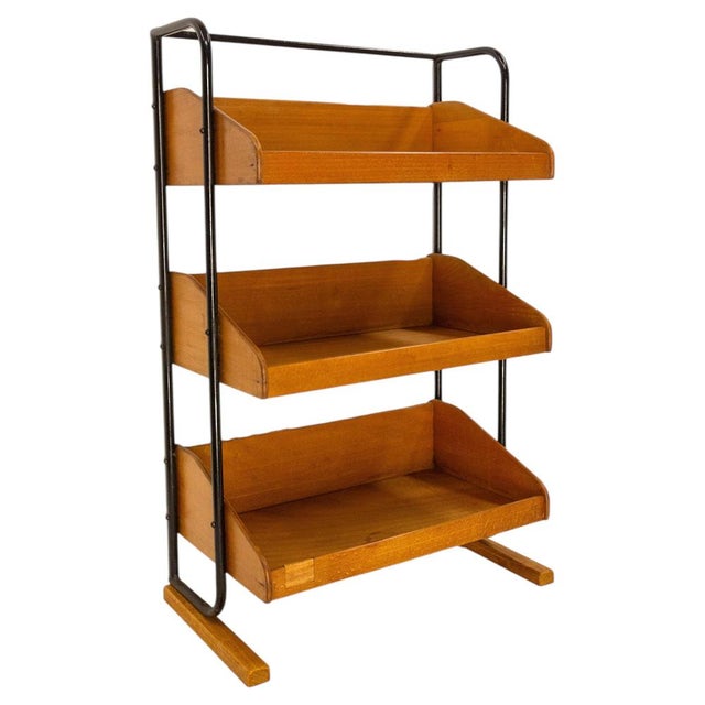 Mid-Century French Beech and Iron Étagère, 1950 For Sale - Image 9 of 9