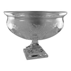 1980s Art Nouveau Style Italian Ground Crystal Cup With Square Base