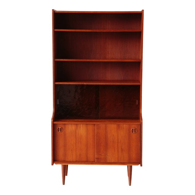 Scandinavian Teak Glass-Fronted Bookcase, 1960s For Sale