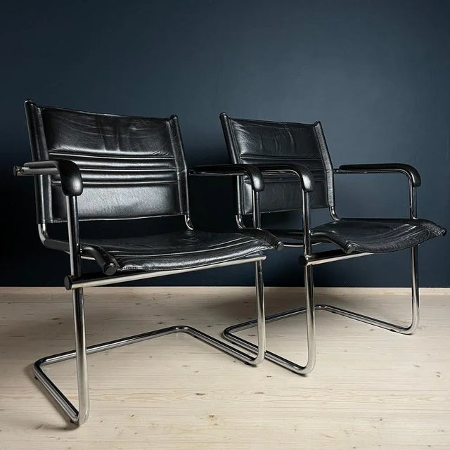 Metal Set of Mid-Century Bauhaus Style Office Chairs by Mart Stam for Stol Kamnik, 1980s For Sale - Image 7 of 13