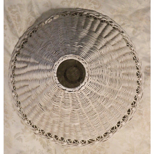 Arts & Crafts 1910-1920 Stick & Ball Wicker Floor Lamp Shade For Sale - Image 3 of 4