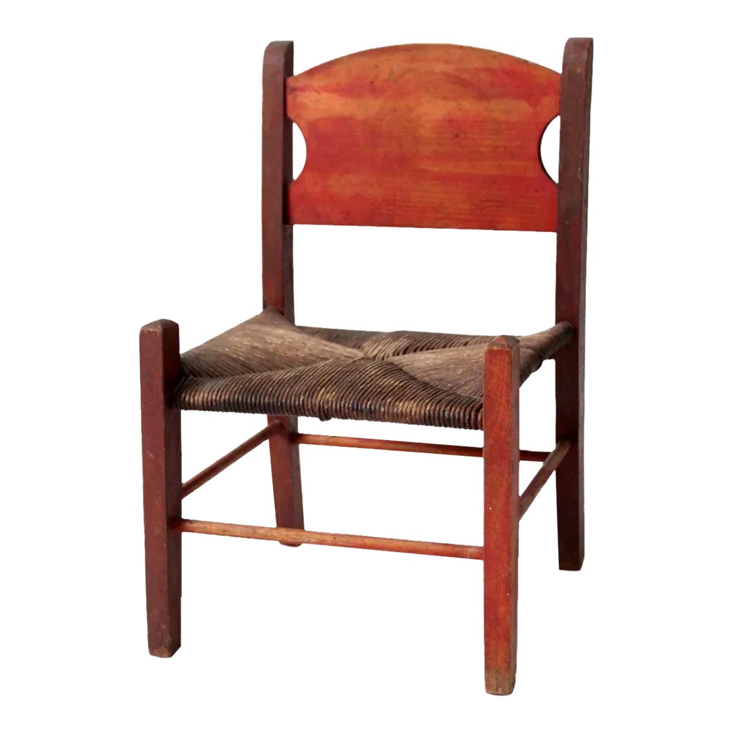 Vintage Rush Seat Children's Chair Chairish