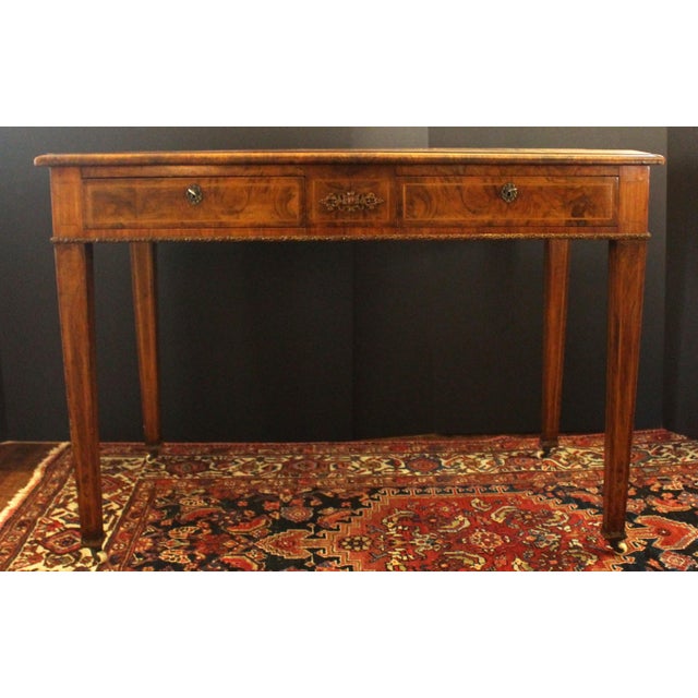 Late 19th Century Continental Walnut Writing Table Desk For Sale - Image 4 of 11