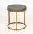Restoration Hardware Faux Shagreen Side Table, on a cylindrical brass base, label to underside. 19.5" H x 18" Diameter....