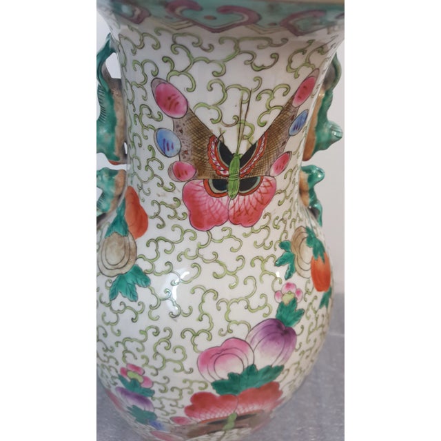 Butterly Motif China Porcelain Vase For Sale In New York - Image 6 of 8