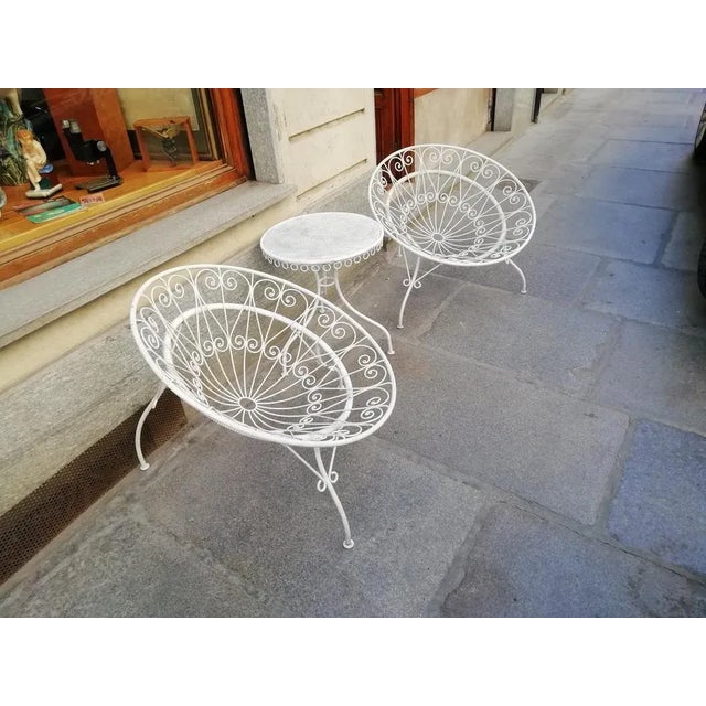 1950s Tripod Armchairs with Table by Mathieu Mategot, 1950s, Set of 3 For Sale - Image 5 of 18