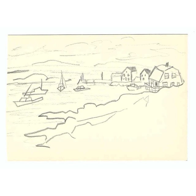 Drawing on paper by Robert Henry Angeloch (1922-2011). Estate stamp on the back. Probably Greenport, Long Island, but...