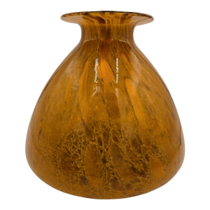 Murano Art Glass Vase Amber Gold - Italian Mid Century Vase