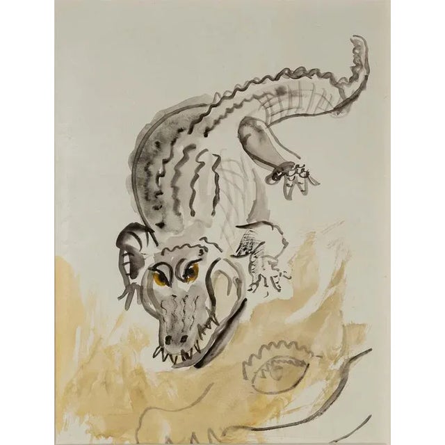 Crocodile water colour by Beverley Isaacs