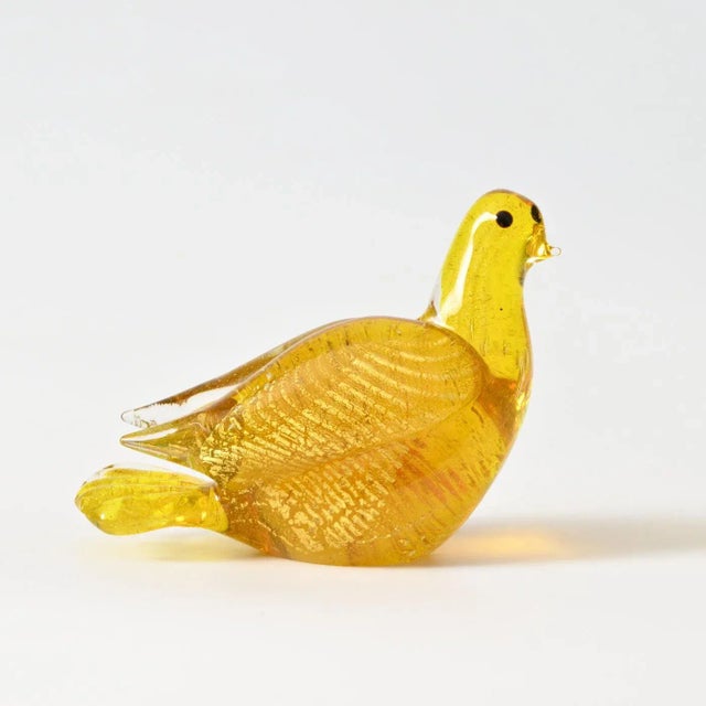 Yellow and Gold Glass Bird Figurine from Murano, 1960s For Sale - Image 11 of 11