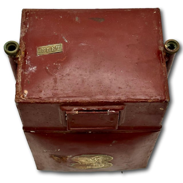 Brick Red Rare Antique Mid 1850s Boston Massachusetts Home Lighting Natural Gas Meter Now for Unique Decorator Item For Sale - Image 8 of 18