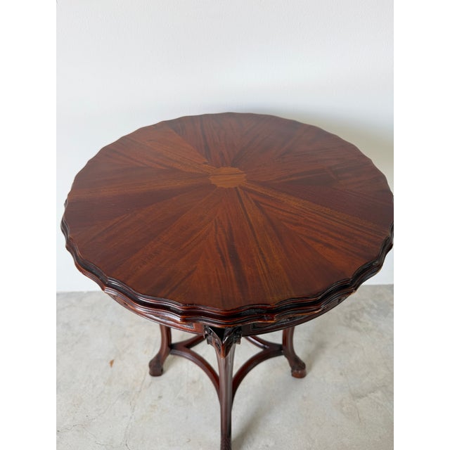 Brown Vintage Regency Style Carved Mahogany Ram Head Accent Table For Sale - Image 8 of 18